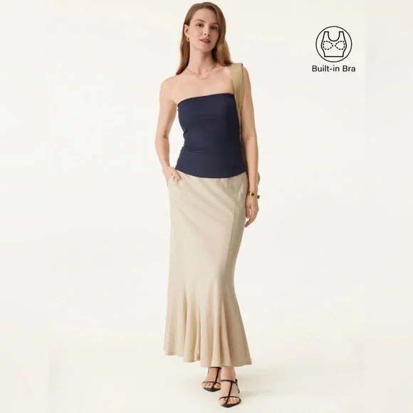 NWT OGL Eco-SkinKiss® Non-slip Essential Tube Brami Top - Midnight Navy Size S - Picture 12 of 16